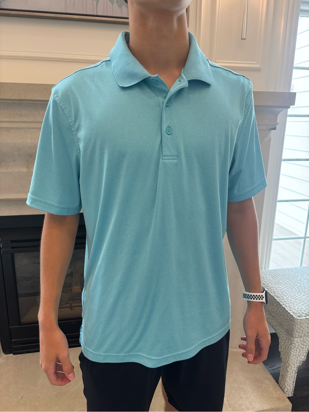 George Men’s Light Blue Polo Shirt Size L (42-44)